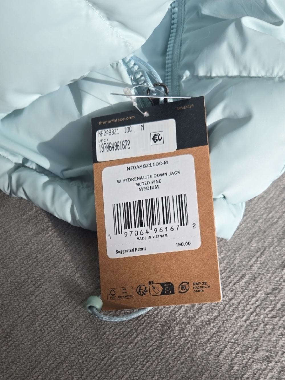 The North Face Women's Mint Blue Puffy Insulated Hydrenalite Jacket - Picture 2 of 5